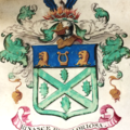 detail from the grant of arms to john braham 1817 rinasce piu gloriosa it rises again more glorious
