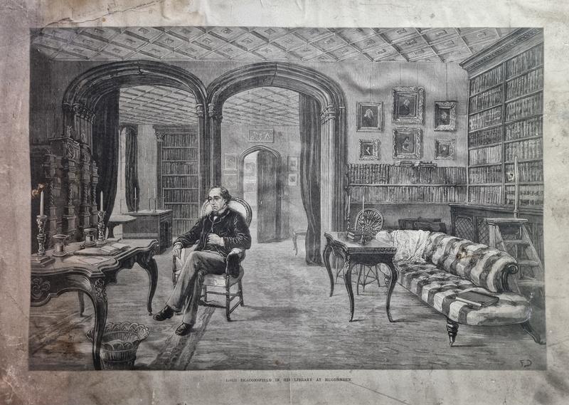 benjamin disraeli in his library taken from the illustrated london news april 30