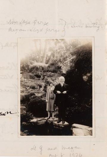 2 lloyd george and daughter megan trapped on pond steps at highdown gardens 2 october 1926 from the highdown visitors book west sussex record office